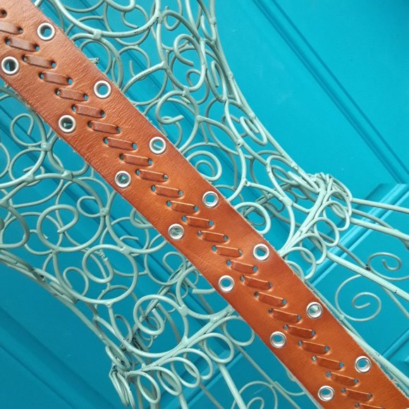Genuine Leather Belt Metal Studded Rivets Grommets Woven Braided Western Women main image 12